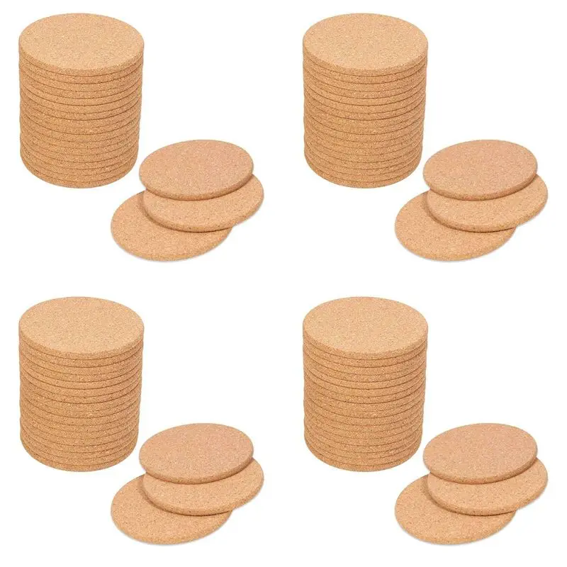 80Pack Cork Coasters For Drinks,Bar Coasters Absorbent Heat Resistant Reusable Saucers For Drink Wine Glasses Cups Mugs-B61B