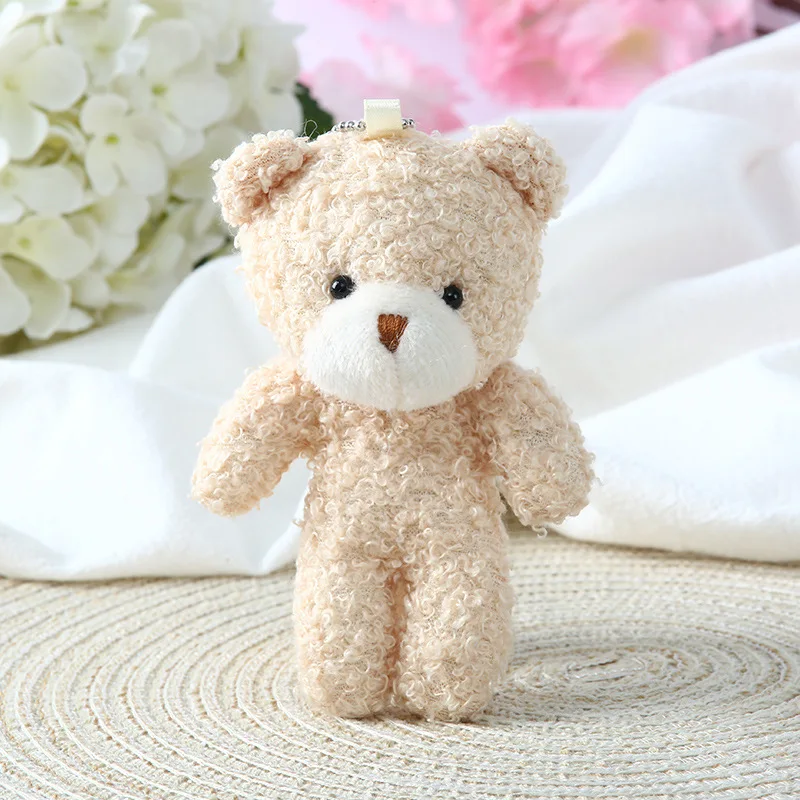 10 stücke 12 cm Nette Erröten Teddybär Cartoon Kaninchen Hase Tier Plüsch Puppen Spielzeug Schlüsselbund Pendent Kleine Geschenk