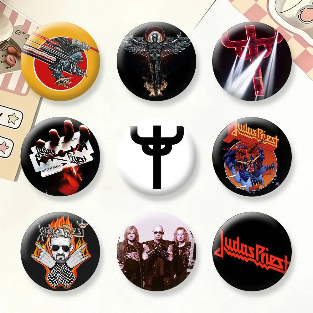 

J-Judas P-Priest Brooches Cartoon Badge Pins Backpack Hat Accessories Friend Gift