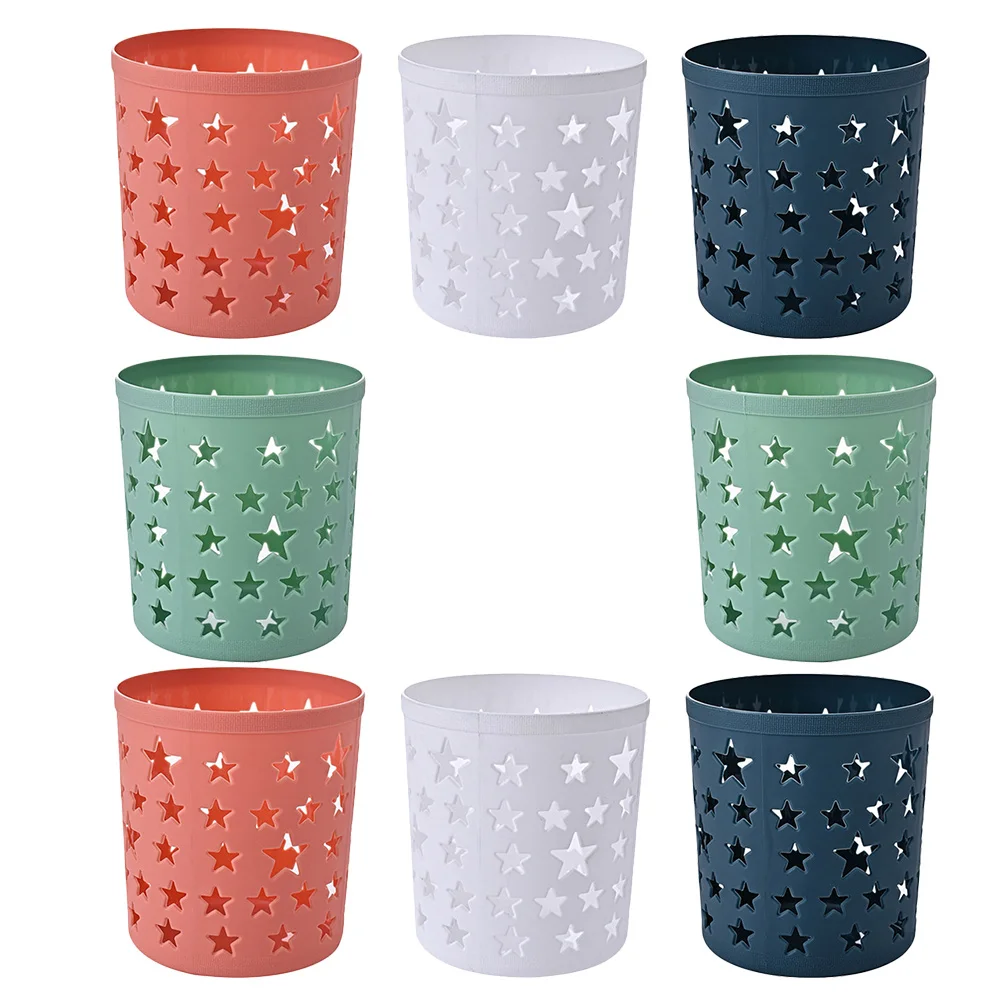 

8pcs Pencil Holder Storage Container Vibrant Matte Finish Modern Desk Organizer For Pens Makeup Brushes Office Supplies Plastic