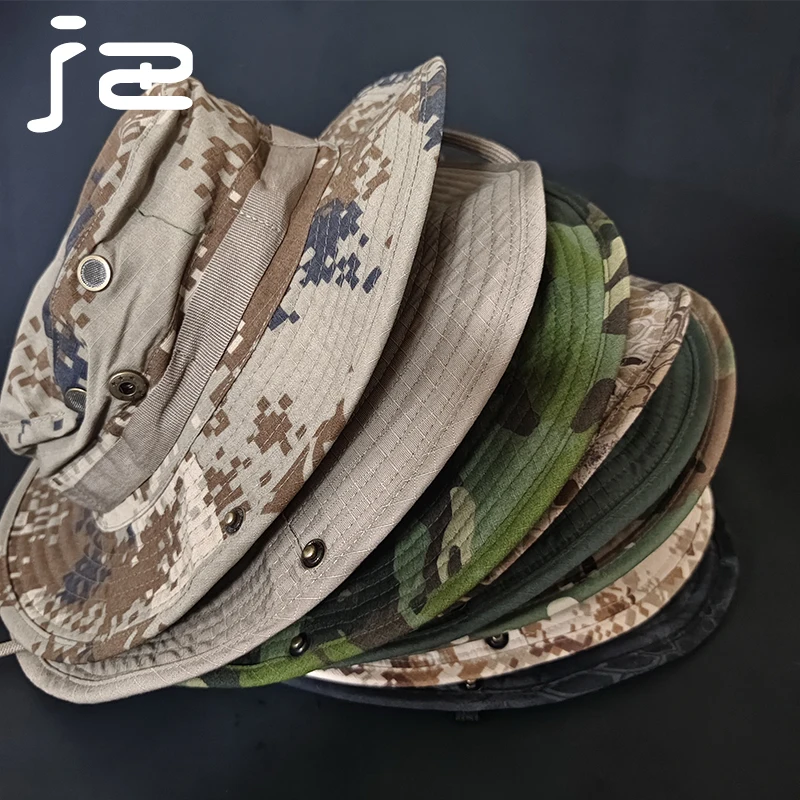 Foldable Outdoor Sports Round Brim Sun Visor Fisherman Fishing Camouflage Tactical Cap Hunting Cap Mountaineering Cap