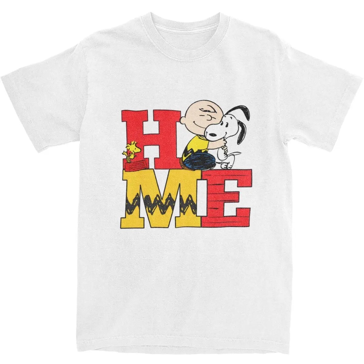 MINISO Snoopy T Shirt Men Awesome Cotton T-Shirts Summer O-Neck Fashion Tee Shirt Print Oversized Tops