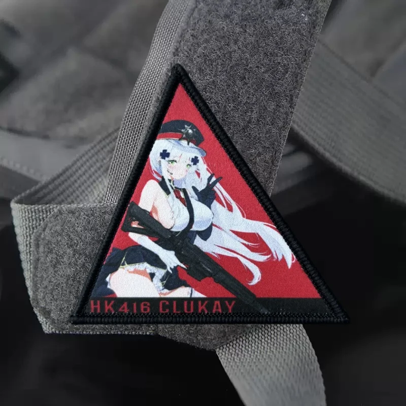 

Tactical Girl HK416 Print Patch on Clothes Morale Badge Hook Loop CLUKAY Military Patches Backpack Armband Sticker