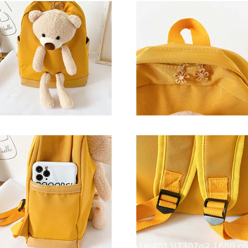 Custom Name Children\'s backpack kindergarten cute cartoon big bear bag girl backpack baby fashion little girl backpack rabbit