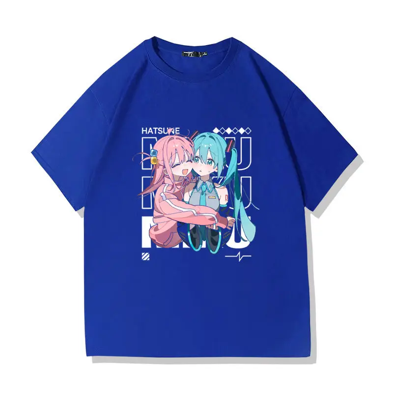 Hatsune Miku Lonely Rock Poky Jam Pure Cotton Printed T-Shirt Unisex Summer Fashion Casual Top for Men And Women