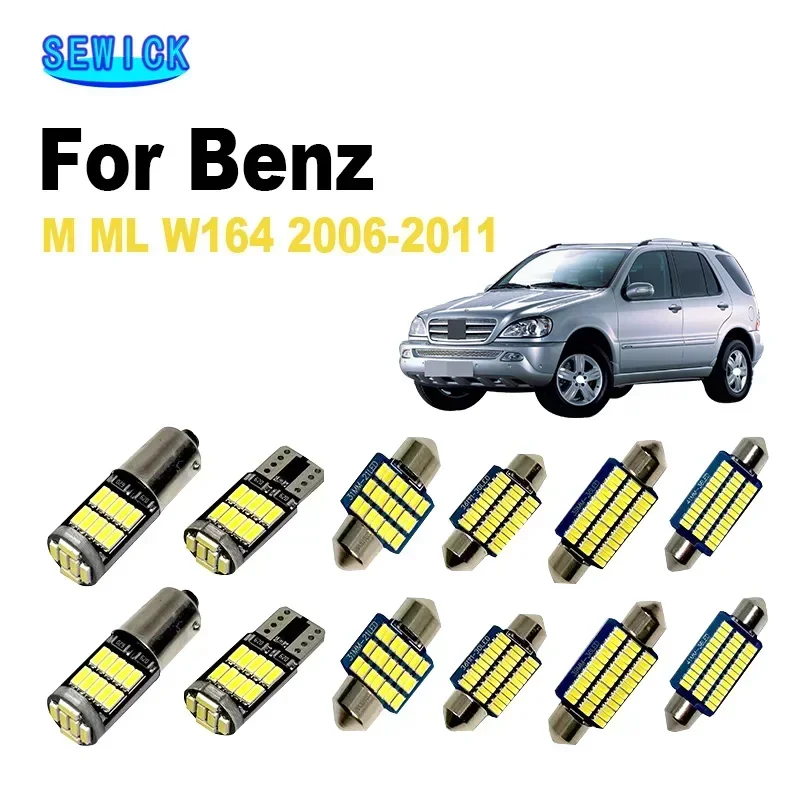 

19Pcs LED Interior Map Door Trunk Light Kit For Mercedes Benz M ML Class W164 ML350 ML450 ML500 2006-2010 2011 Footwell Car Bulb