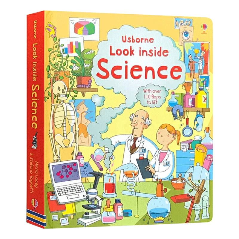 

English Children Board Book Look Inside Science Baby Educational Picture Book with Over 110 Flaps To Lift Gift for Kids