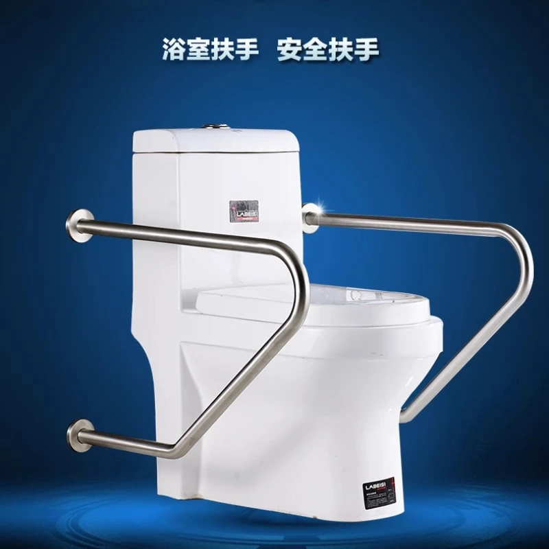 Batang Rel Toilet Anti Selip untuk Lansia Dewasa Rangka Pengaman Baja Tahan Karat Pegangan Toilet Dapat Diakses Rel Batang Pegangan Cacat