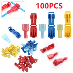 10-100PCS Quick Cable Wire Connectors Scotch Lock T Tap Wire Crimp Terminals Electrical Car Audio Terminator 22-10AWG Kit