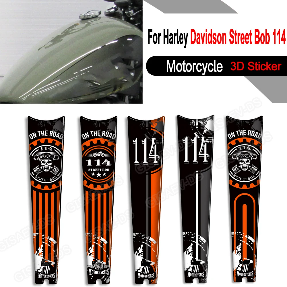 

For Harley Davidson Street Bob 114Motorcycle 3D Tank Pad Gas Fuel Protector Stickers Decals Accessories