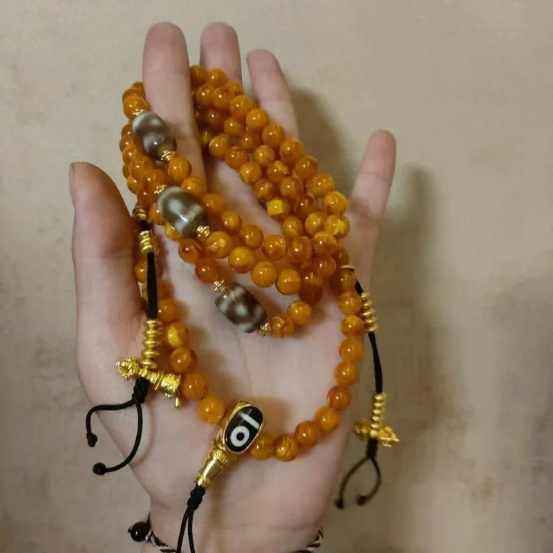 

Hot-selling authentic Tibetan Buddhist beads, new ethnic style 108-bead multi-loop bracelet, collectible item that does not fade