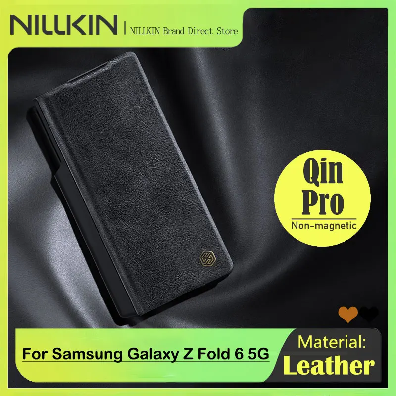

NILLKIN Luxury Leather Case For Samsung Galaxy Z Fold 6 5G, Slide Lens, Camera Protection Back Cover With holder, S-Pen Slot,