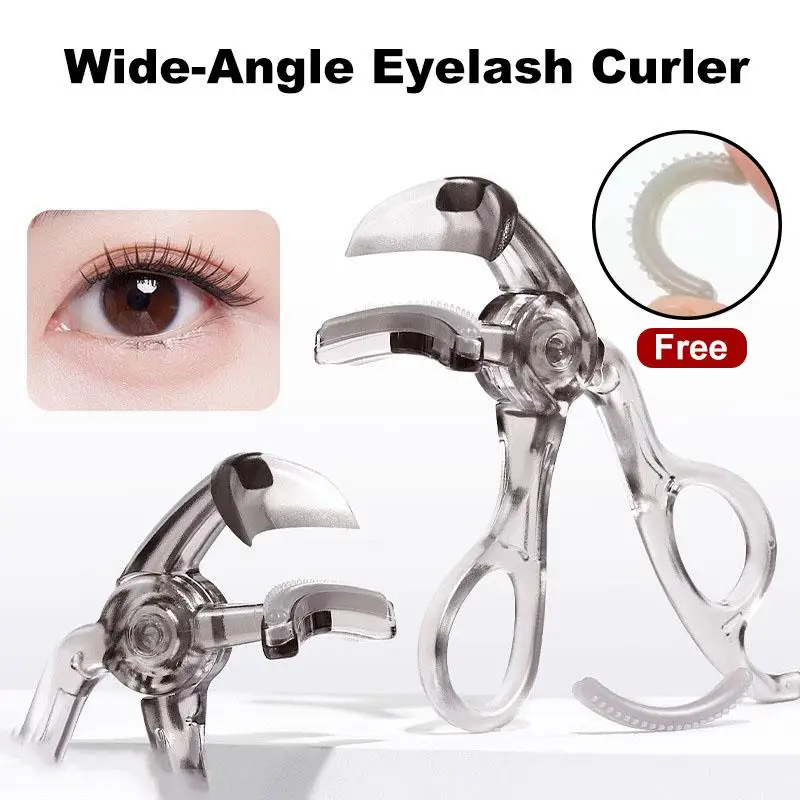 【M】Portable Wide-Angle Eyelash Clip Lasting Eyelash Curler With Frameless Toothed Comb Professional Curling Tool Eye Makeup Tool