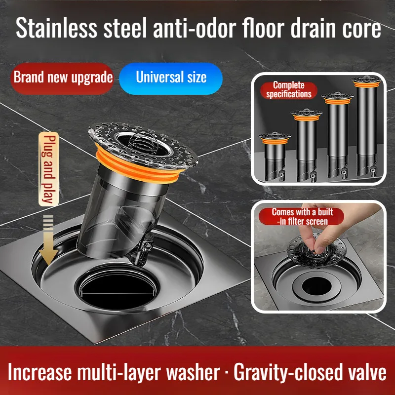 

[Автоматический контроль запаха Быстрый дренаж/изоляция] Уплотненный стальной дезодорирующий неисправности Расширенный слив в пол