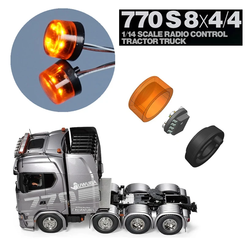 RC telhado giratória luz Wick Kit, placa de luz para Tamiya, caminhão basculante, Scania 770s, 8x4, 56371, acessórios do carro, 1: 12