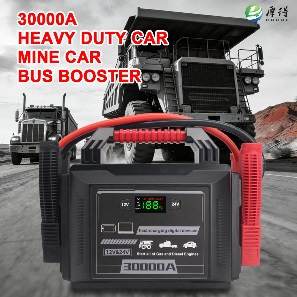 Professional 30000A Auto Emergency Booster IP65 COSSIFTW Waterproof 40°C Cold Start for Mining Vehicles Buses Heavy Trucks