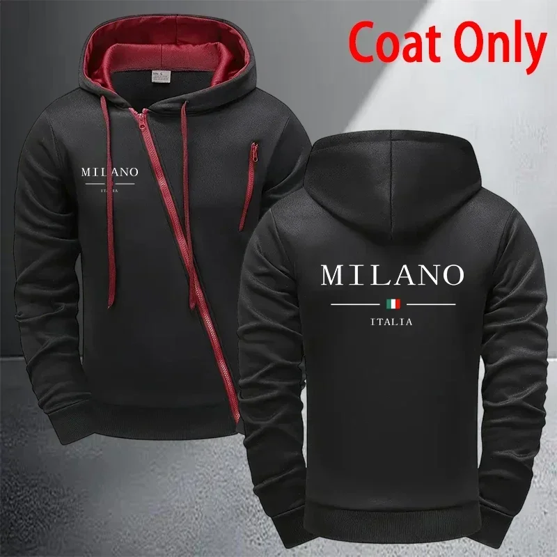 Casual Men's Jacket Tracksuit Print Zip Sweatshirts Coat Outdoors Sports Jogging Hoodie Clothing Autumn Winter Single Tops Pants view 6