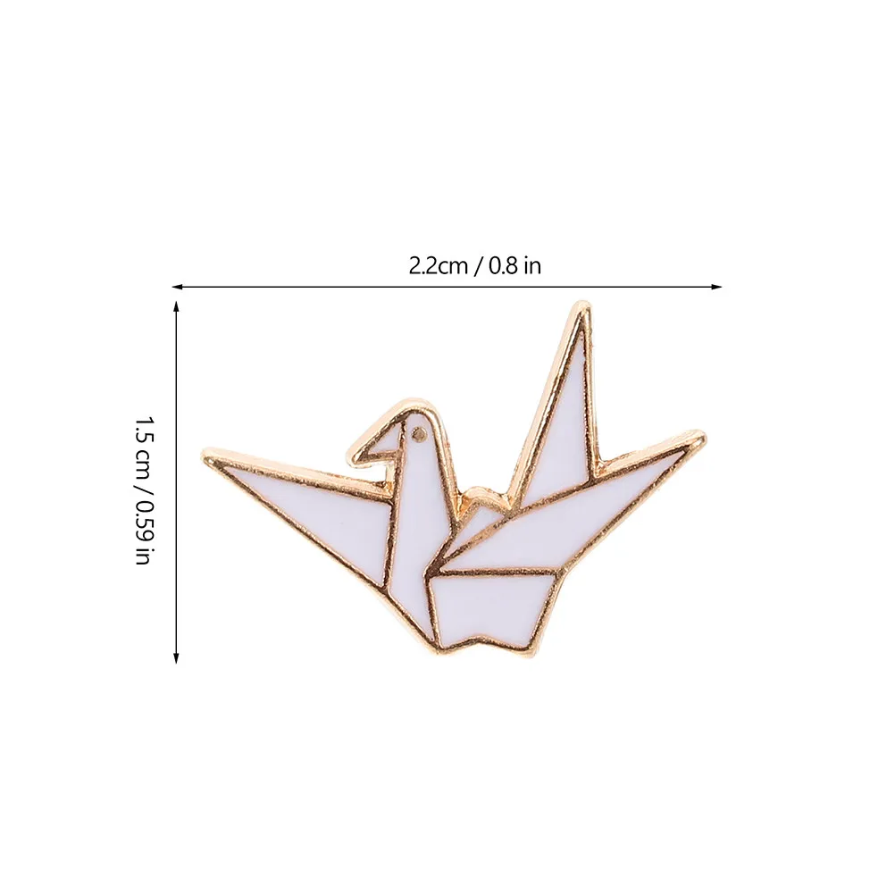 6Pcs Origami Crane Pin Brooches Cute Metal Cartoon Brooch Lapel Pins for Women Clothes Backpacks Sweaters Pin Badges