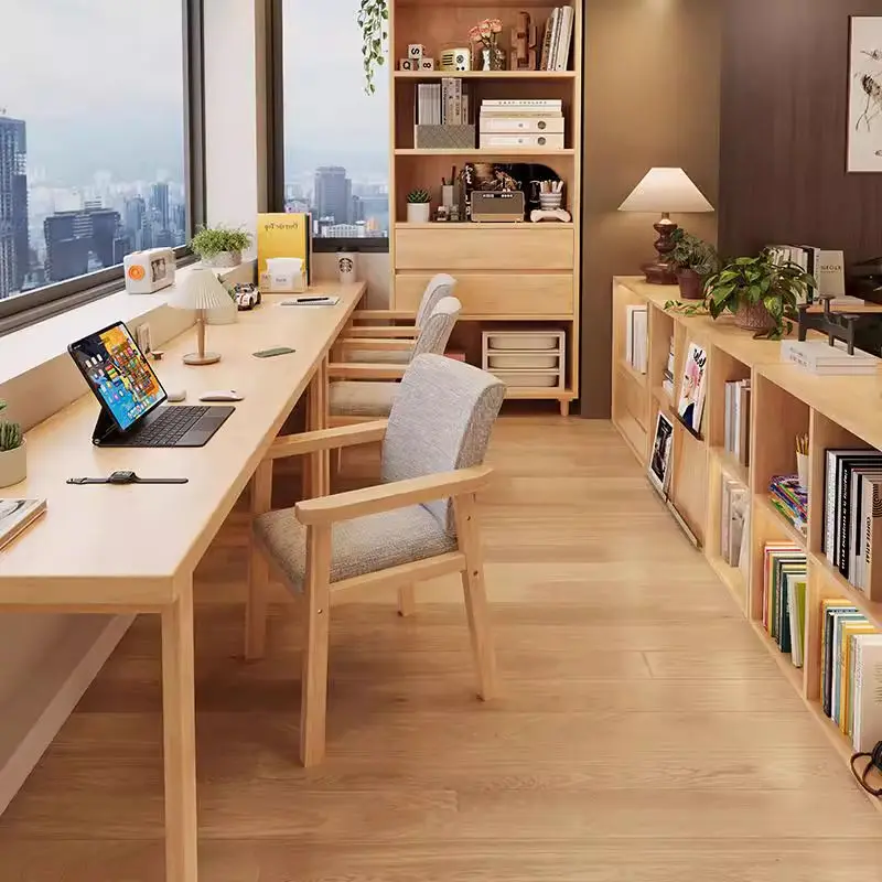 *Modern Solid Wood Computer Desk for Bedroom | Eco-Friendly Family Study Desk | Stylish Sturdy Writing Table Assembled Assembly