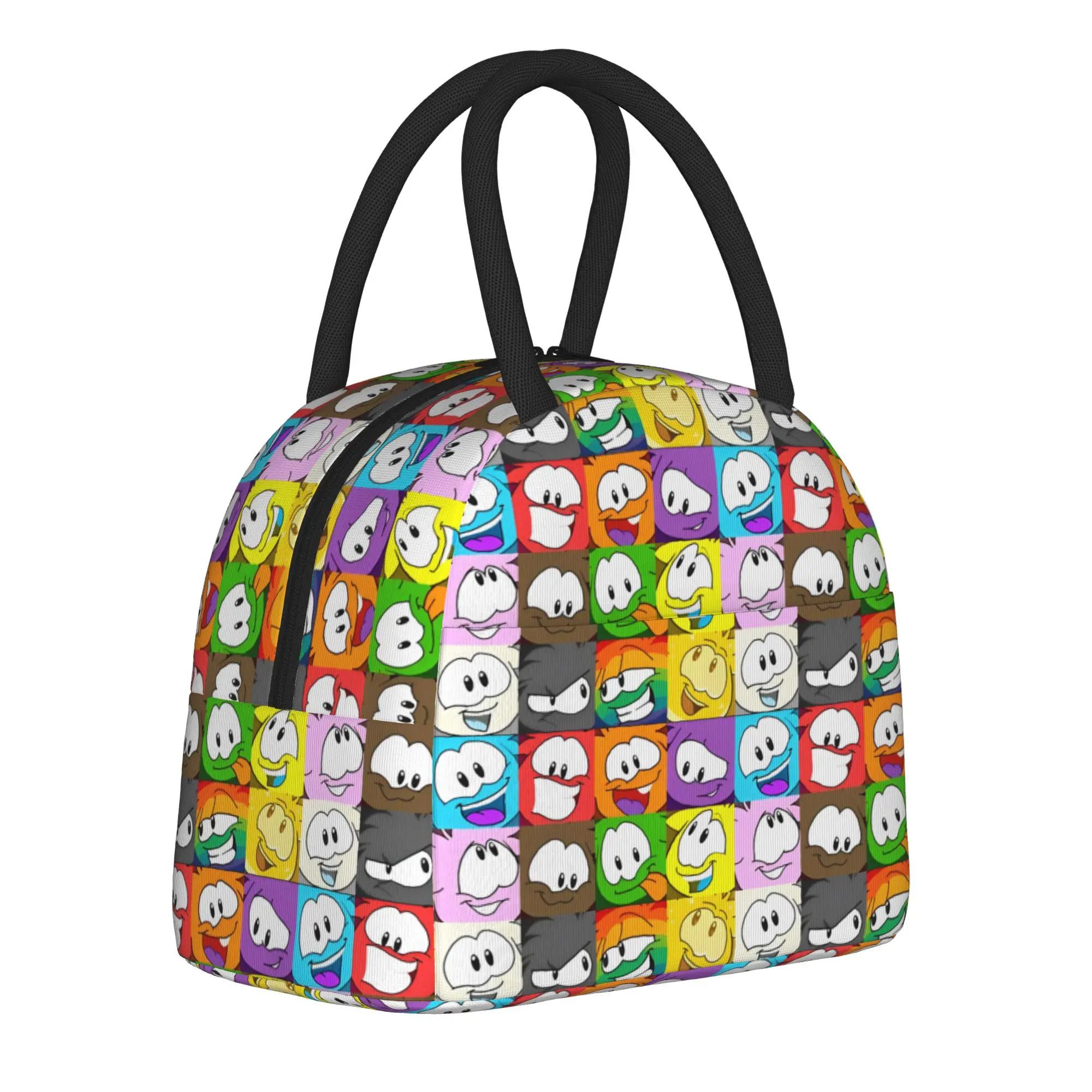 Club Penguin Puffle Expressions  Insulated Lunch Bags Portable  Meal Container Thermal Bag Tote Lunch Box Food Handbags