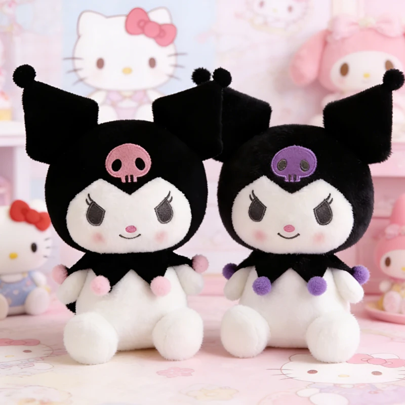 Peluche Sanrio 25Cm Anime Kuromi Giocattoli Kawaii Mymelody Cinnamorol Morbidi Animali Imbottiti Bambola Cuscino Regalo di Natale Decorazione