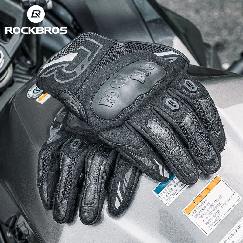 ROCKBROS Bicycle Glove Breathable Motorcycle Gloves Shockproof Bike Gloves Motorcycle Touch Screen Gloves Cycling Accessories