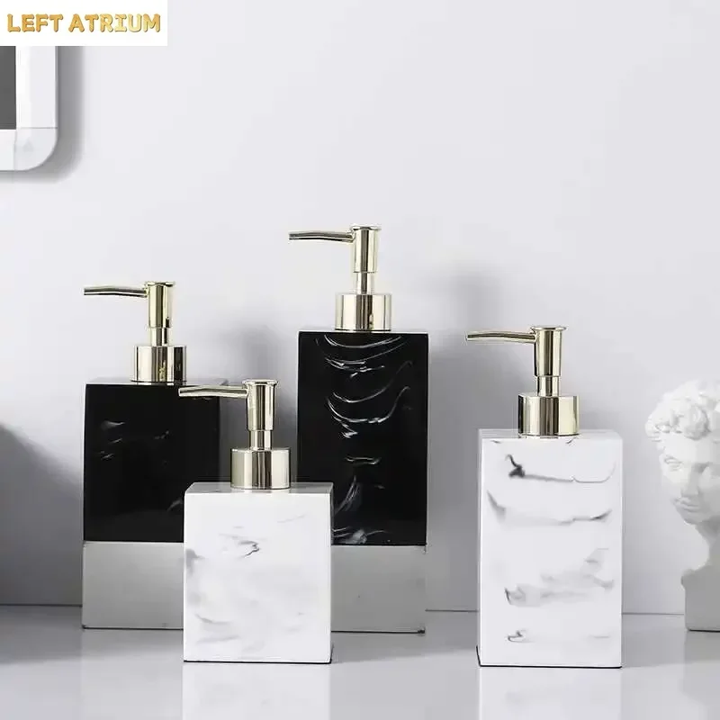 Marble Square Soap Dispenser Creative Square Resin Emulsion Bottle Bathroom Accessories Emulsion Bottle Bathroom Decoration