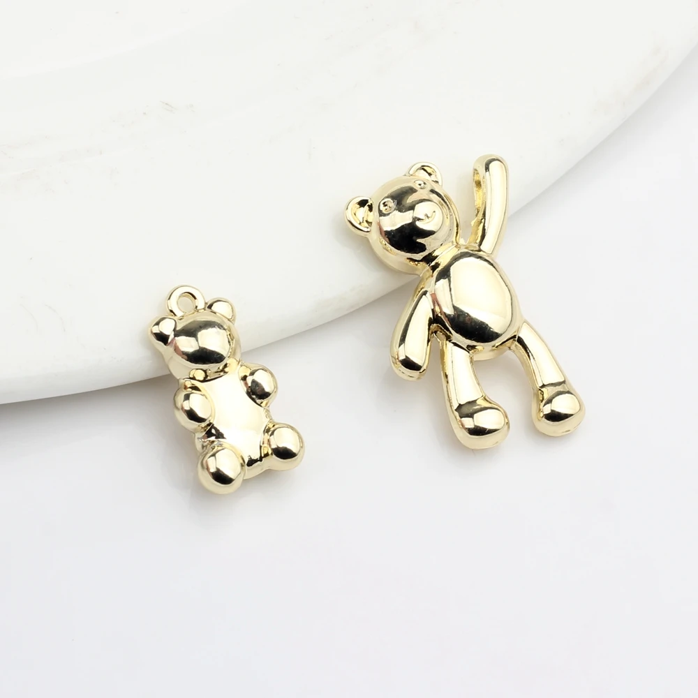 10pcs/lot Zinc Alloy Charms Cartoon Bear Charms For Diy Fashion Jewelry Earrings Making Finding Accessories