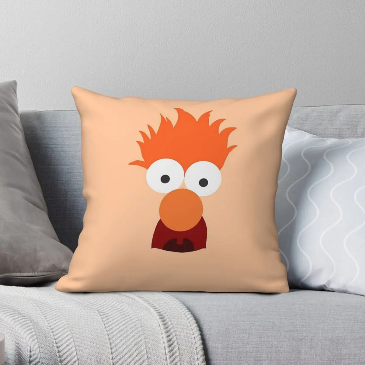 Muppet Christmas Carol Beaker Square Pillowcase Polyester Linen Velvet Printed Decor Throw Pillow Case Car Cushion Cover 45x45