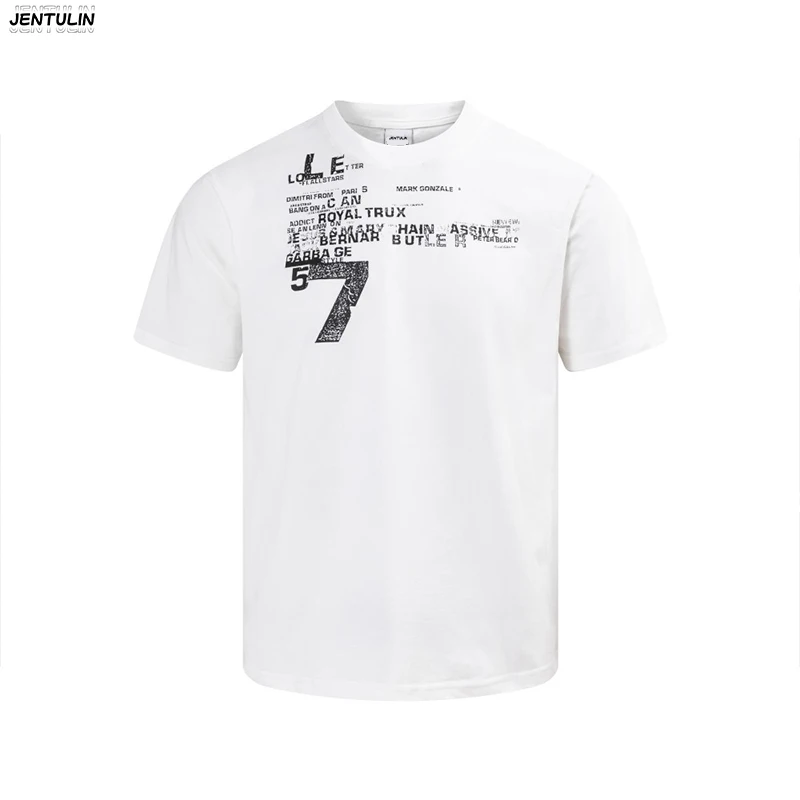 

Harajuku Aesthetic Letter Graphic Short Sleeved T-shirt Street Fashion Men's Clothing Y2K New Oversized Men's T-shirts Unisex