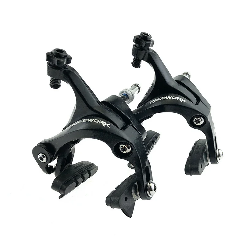 Road Bike Dual Pivot Calipers Bicycle Brake Racing Aluminum Side Pull Caliper Front Rear With Brake Pads