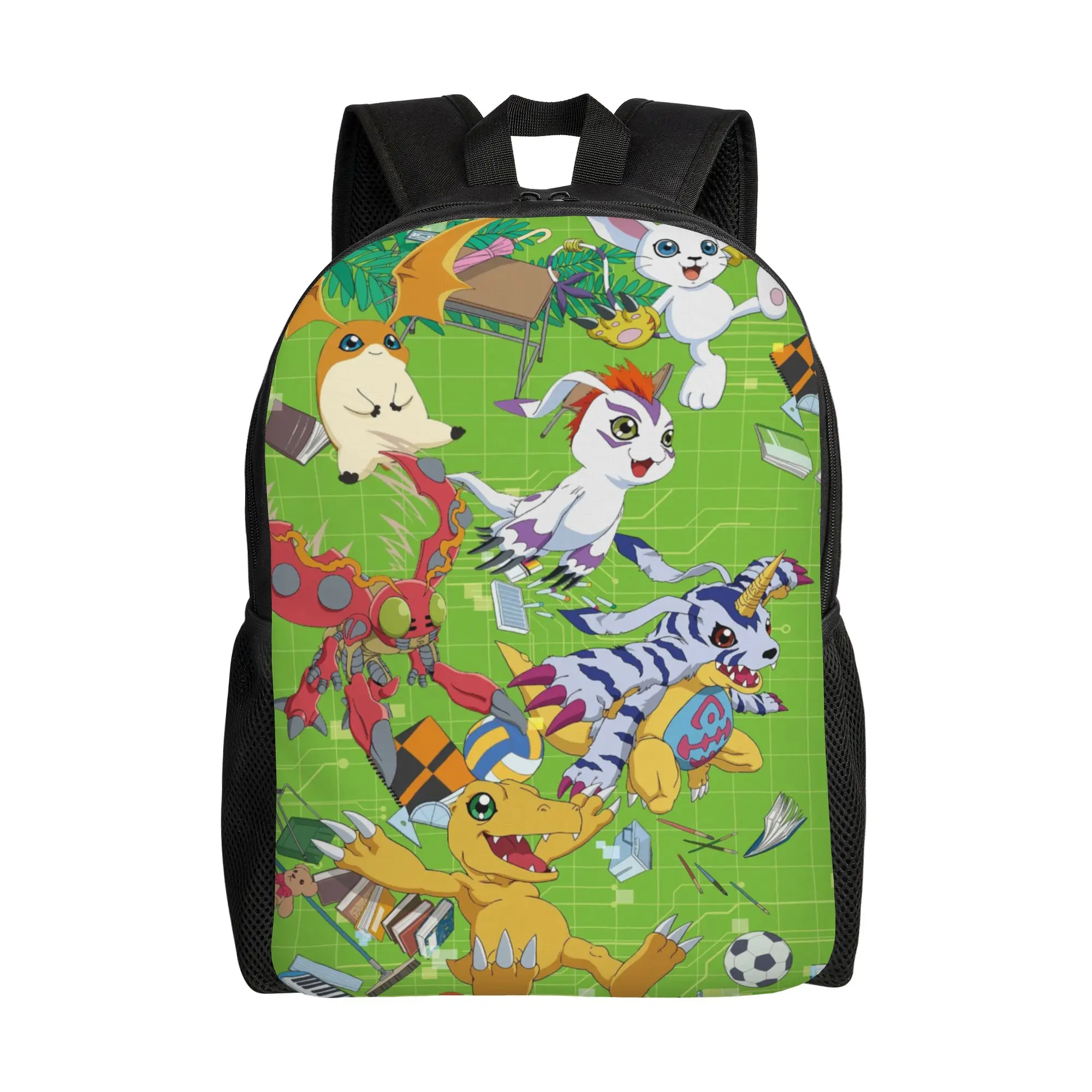 

Digimons Cartoon Backpack for Men Women Teenage High School Business Daypack College Canvas Bags Outdoor