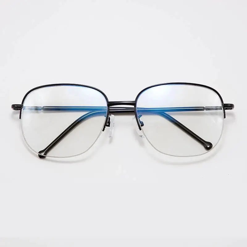 Große Halbrahmen-Lesebrille aus Metall und Titan mit Gleitsichtgläsern für Damen und Herren, Blaulichtfilter und UV-Schutz für Weitsichtigkeit – Detail 4