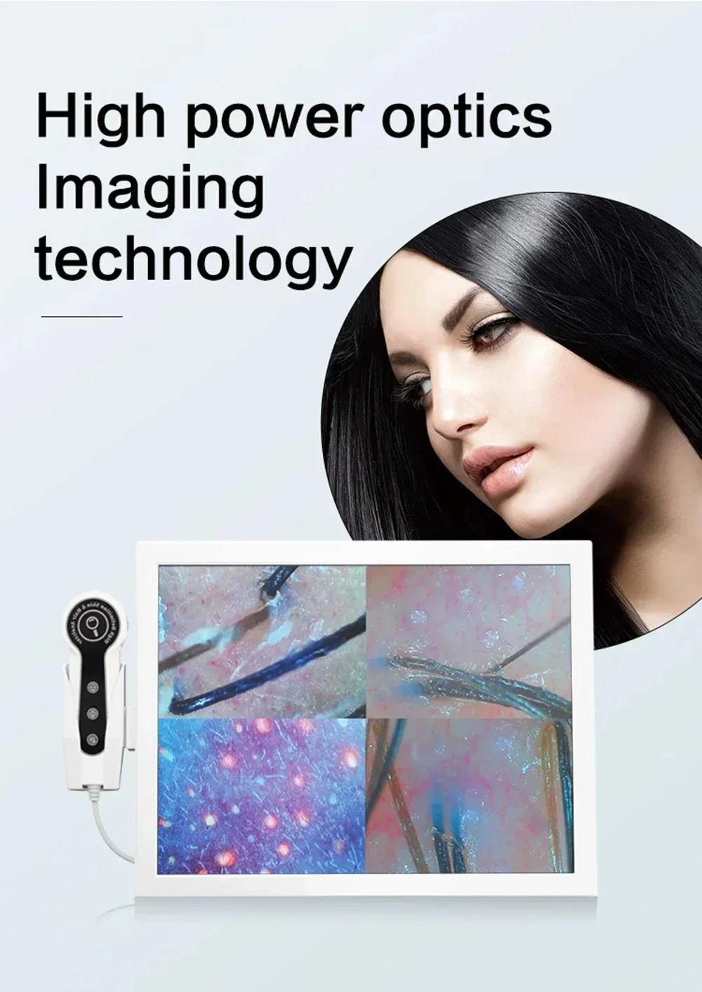 15HD Professional Skin Hair Detector หนังศีรษะรูขุมขน Moisture ผิวรูขุมขน Pigment แว่นขยายเครื่องวิเคราะห์ผิว Pigment Tester