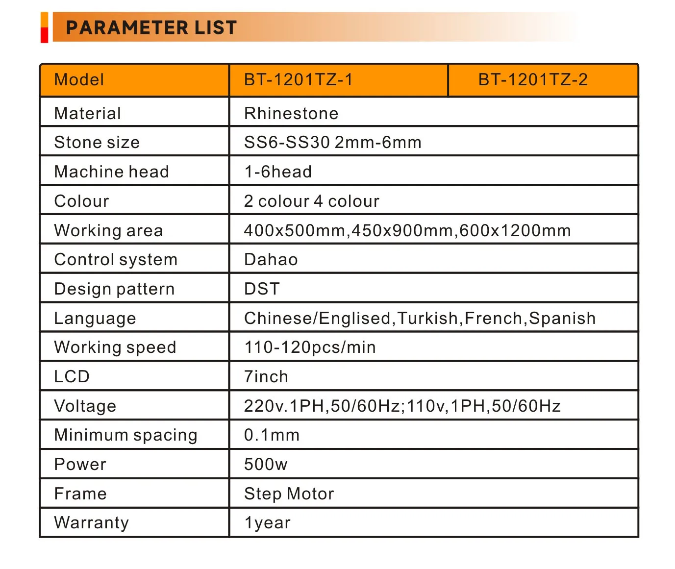 BT-1201TZ Macchine automatiche per la impostazione dei strass Hotfix ad alta velocità a doppia stazione 50 * 60 cm per indumenti