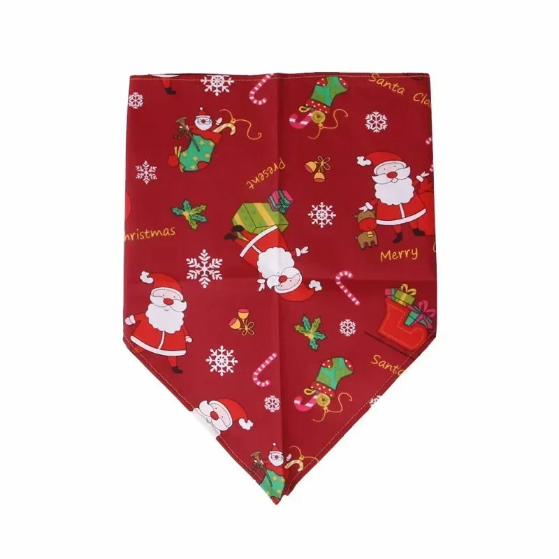 Dog  Christmas Triangle Cat Scarf Printed Pet Dress Up Triangle Scarf Saliva Towel Christmas Decoration Bib Big Dog Pet Supplies