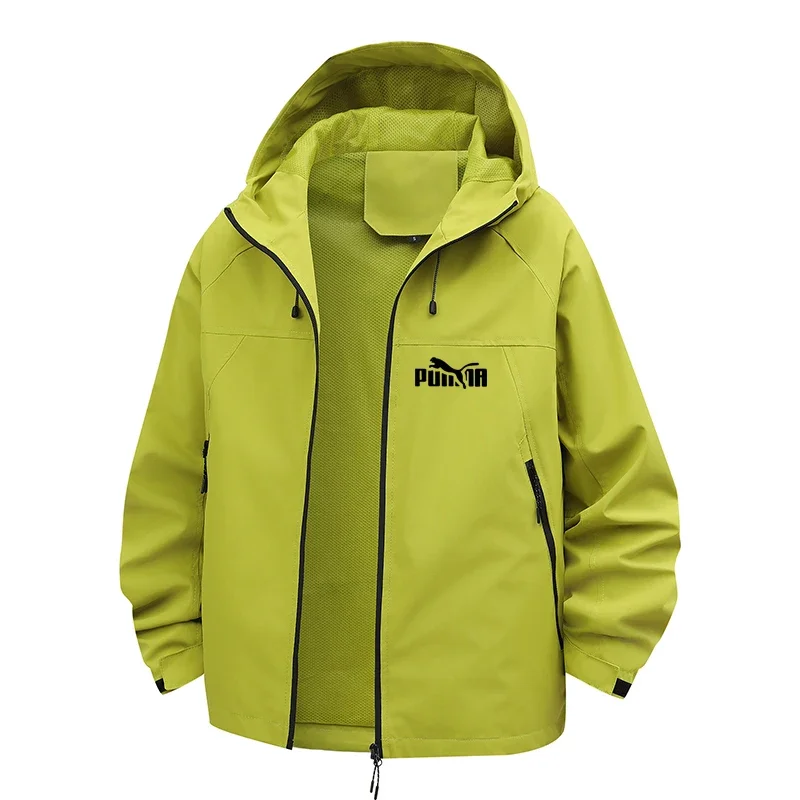 

New spring and autumn men's jackets, fashionable outdoor camping casual waterproof zipper hooded men's and women's jackets