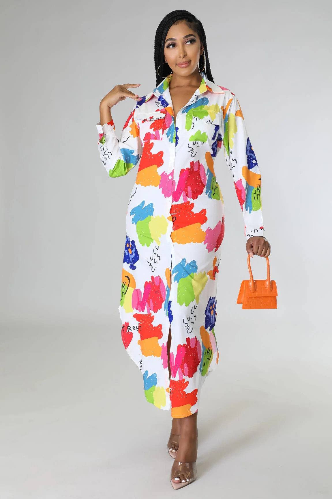 Abito camicia lunga irregolare stile spiaggia casual nuova moda autunnale elegante stampa manica lunga bottoni abiti da festa da spiaggia veste femme