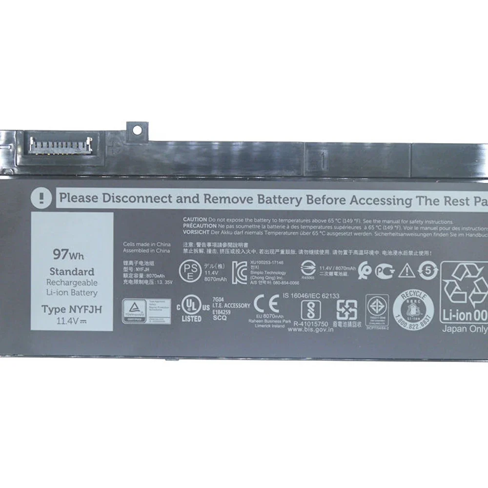 Imagem -05 - Nyfjh-bateria Original do Portátil 11.4v 97wh para Dell Precisão 7530 7730 7540 7740 P34e P74f 0wmrc Gw0k9