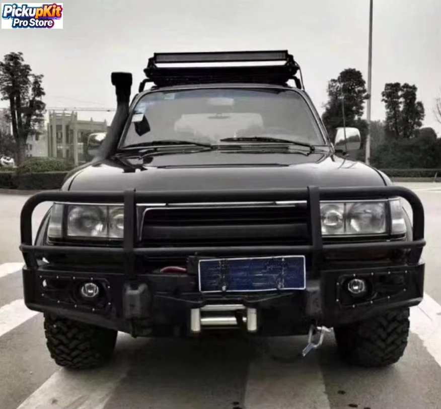 

LC80/J80 Deluxe Bull Bar Heavy-Duty Steel No-Drill Install Spotlight-Mount Off-Road Guard