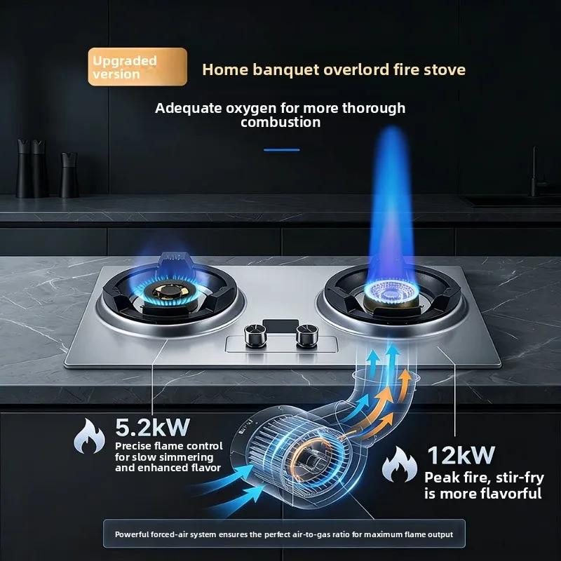 D new type of overlord fierce fire stove home banquet 12kw villa kitchen gas stove household commercial table embedded