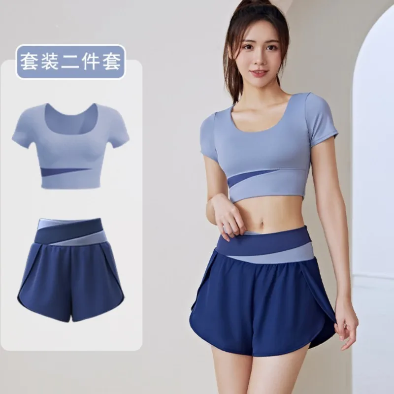 Summer color suit sports anti-slip no-wear bra naked feeling no trace yoga fitness suit women