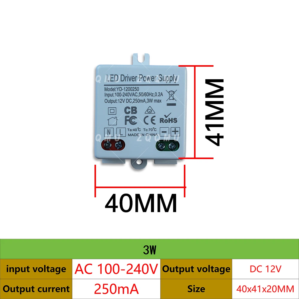 LED Driver Lighting Transformer DC5V 12V 24V Constant Voltage Switching Power Supply 3W 6W 7.2W 10W 12W 15W 250mA-2000mA Adapter