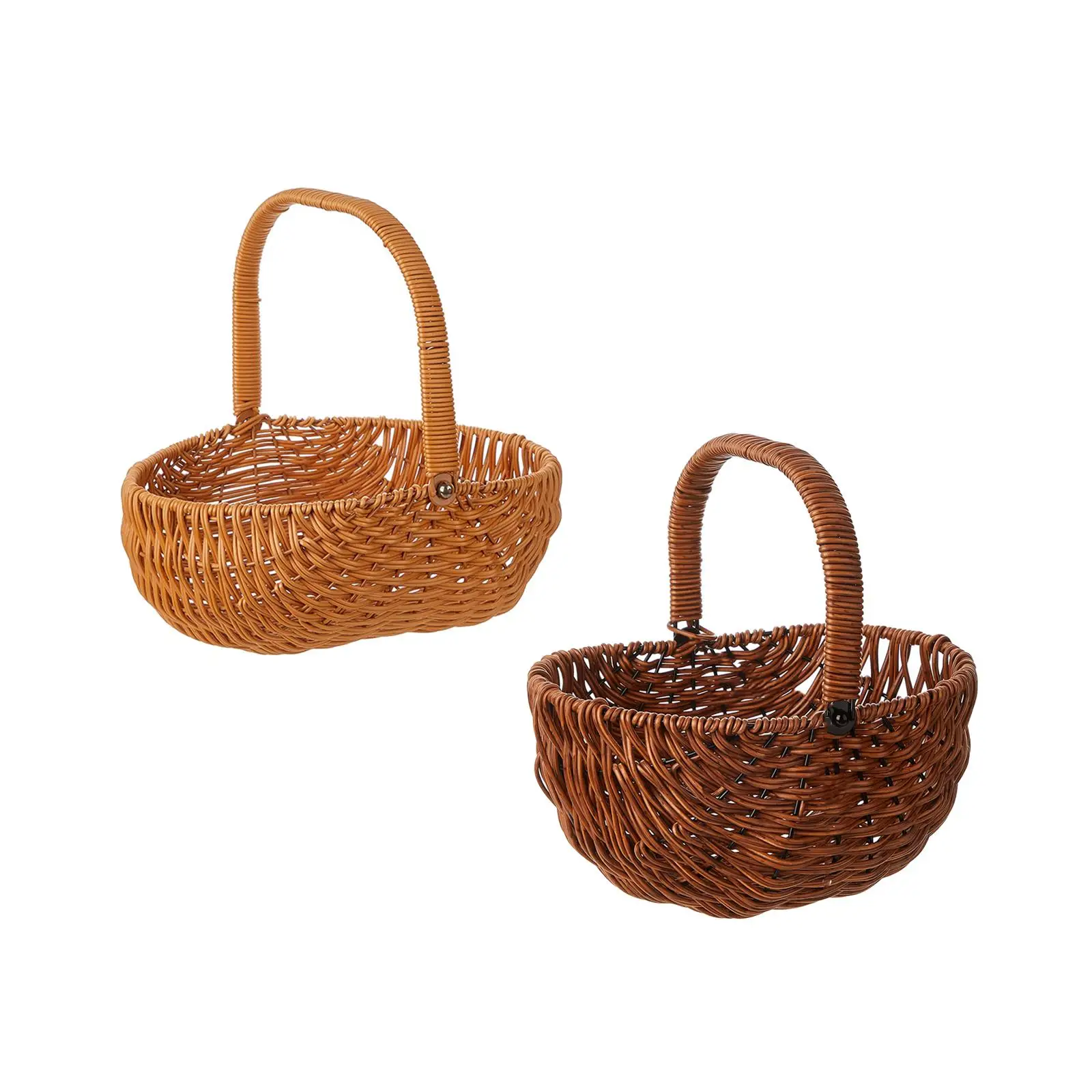 Picnic Basket, Woven Basket Empty Gift Basket, Rustic, Flower Basket, Fruit Basket for Candy Gathering, Wedding, Harvesting