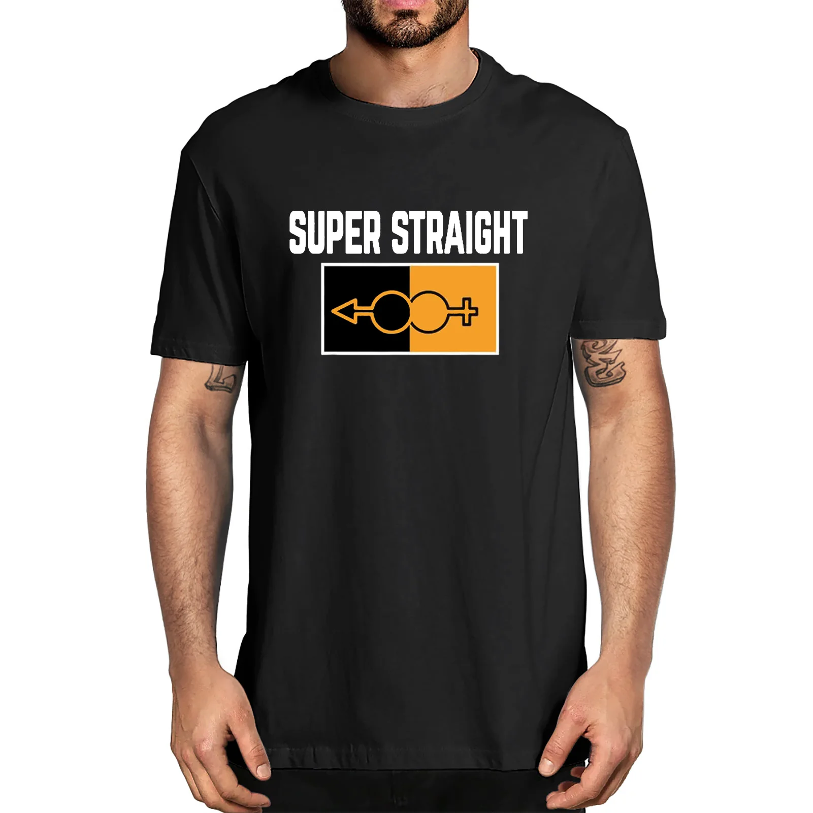 Unisex Super Straight Identity Vintage Men's Shirt Short Sleeve Funny Men's 100% Cotton T-Shirt Streetwear Women Soft Top Tee