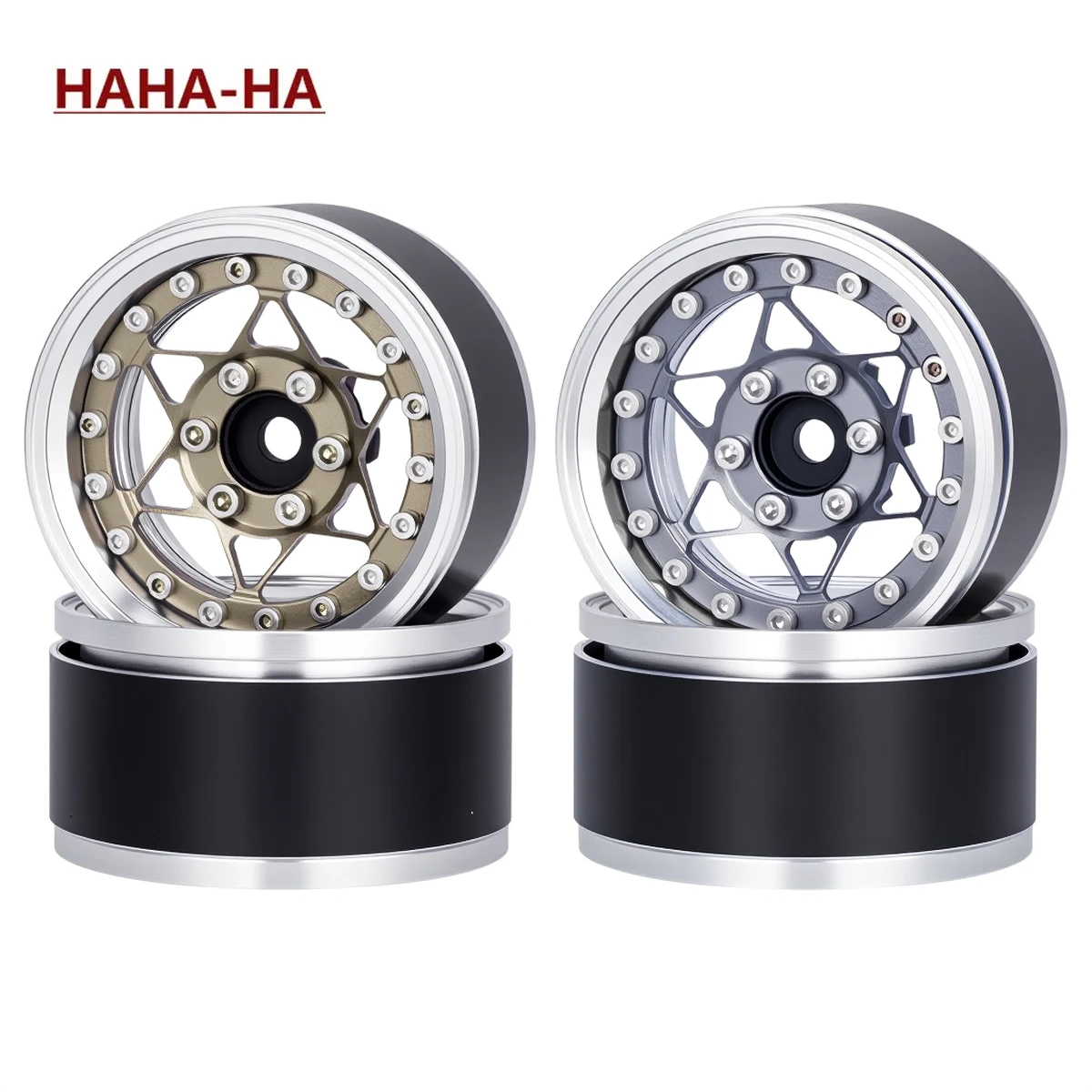 알루미늄 1.9인치 비드락 휠 림 허브 1/10 RC 크롤러 자동차용 Axial SCX10 Traxxas TRX4 TRX6 D90 Redcat GRN8 GEN7