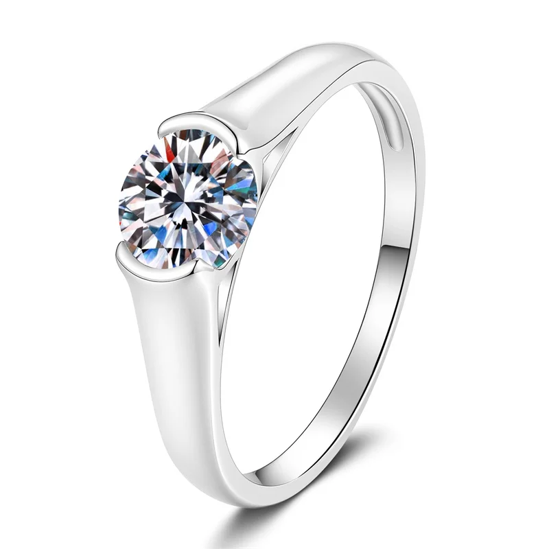 

JR107 Lefei Fashion Trendy Luxury Color D Simple Classic Moissanite Paw 2 Point Ring For Women 925 Sterling Silver Party Jewelry