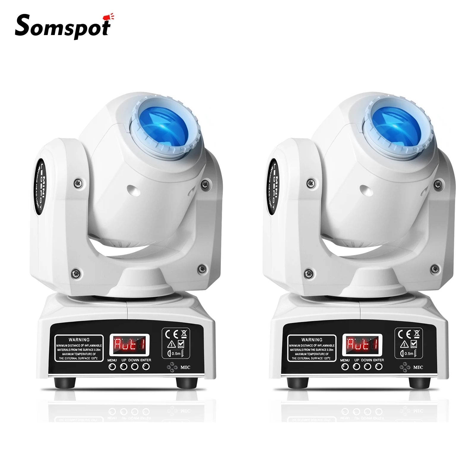 

Somspot Gobo Moving Head Light Beam RGBW Stage Effect Lighting Projector for Wedding Holiday DJ Party Disco Bar Club, 2PCS/SET