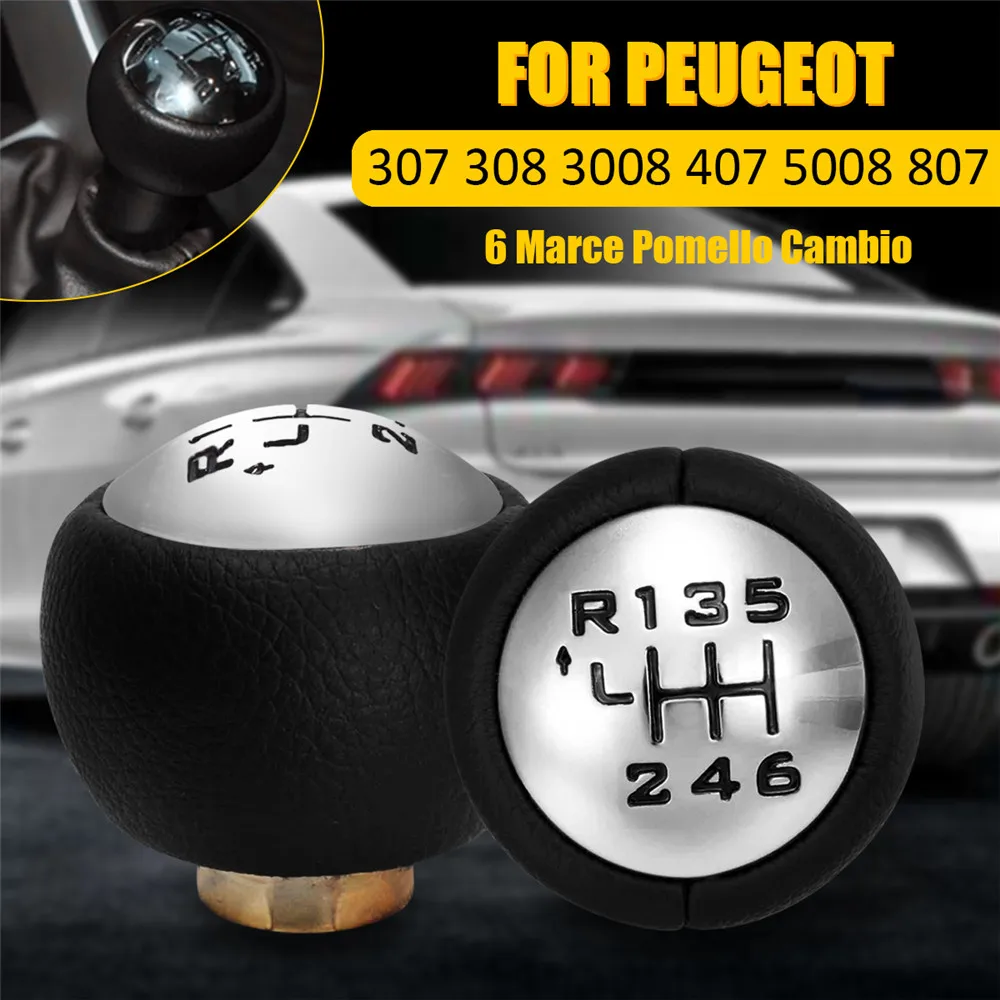 5/6-Speed Car Gear Stick Knob Head Lever Adapter Manual Transmission for Peugeot 307 308 3008 407 5008 807 Citroen C3 C4 C8