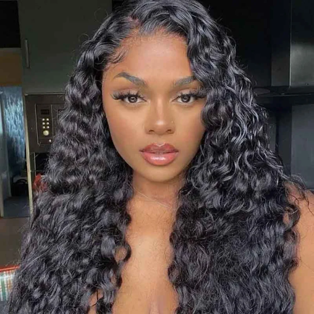 Loose Deep Wave Curly Human Hair Wigs 40 42 Inch Brazilian Real Hair 13x6 HD Lace Frontal Wigs Natural Soft Lace Front Wigs for Female Styling